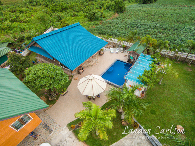 Aerial Photo of House with Pool in Thailand